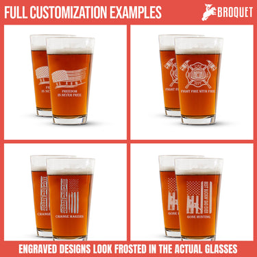 Military Veteran Personalized Beer Glass Gift